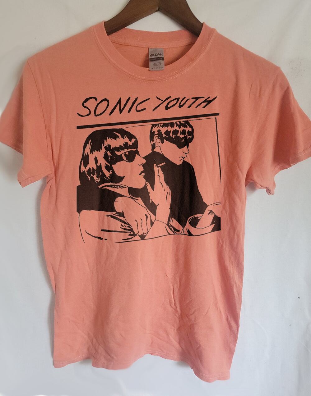 sonic youth band t shirt Size Small Coral Silk